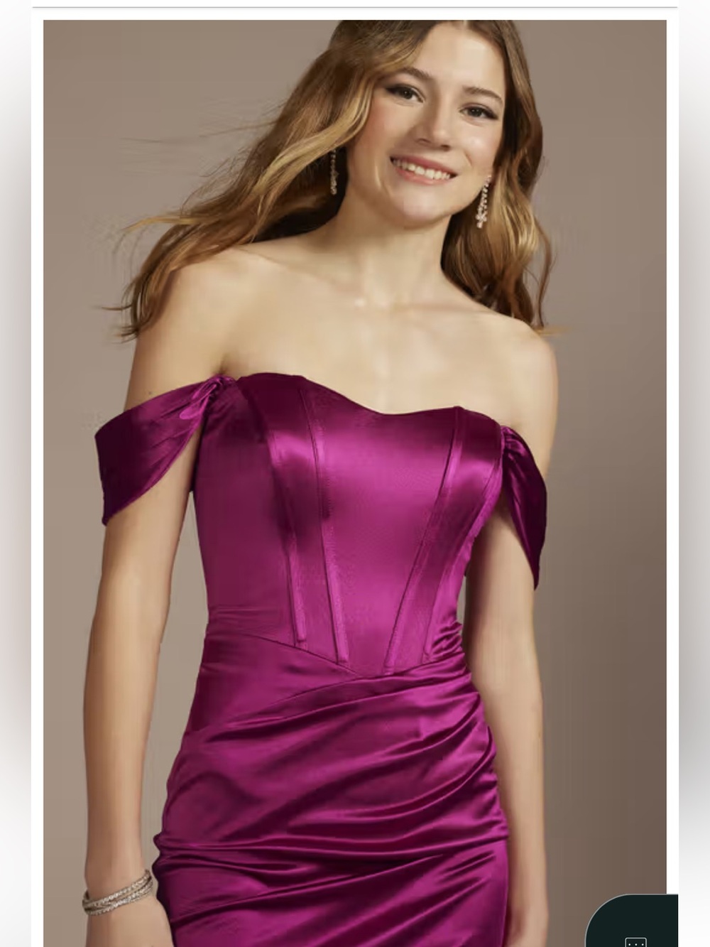 Jules & Cleo Corset Sheath Satin Dress in Wildberry Women’s Size 10 NWT